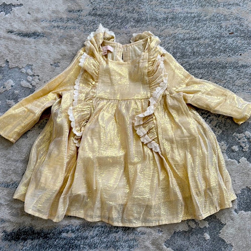 Worn once shiny metallic dress